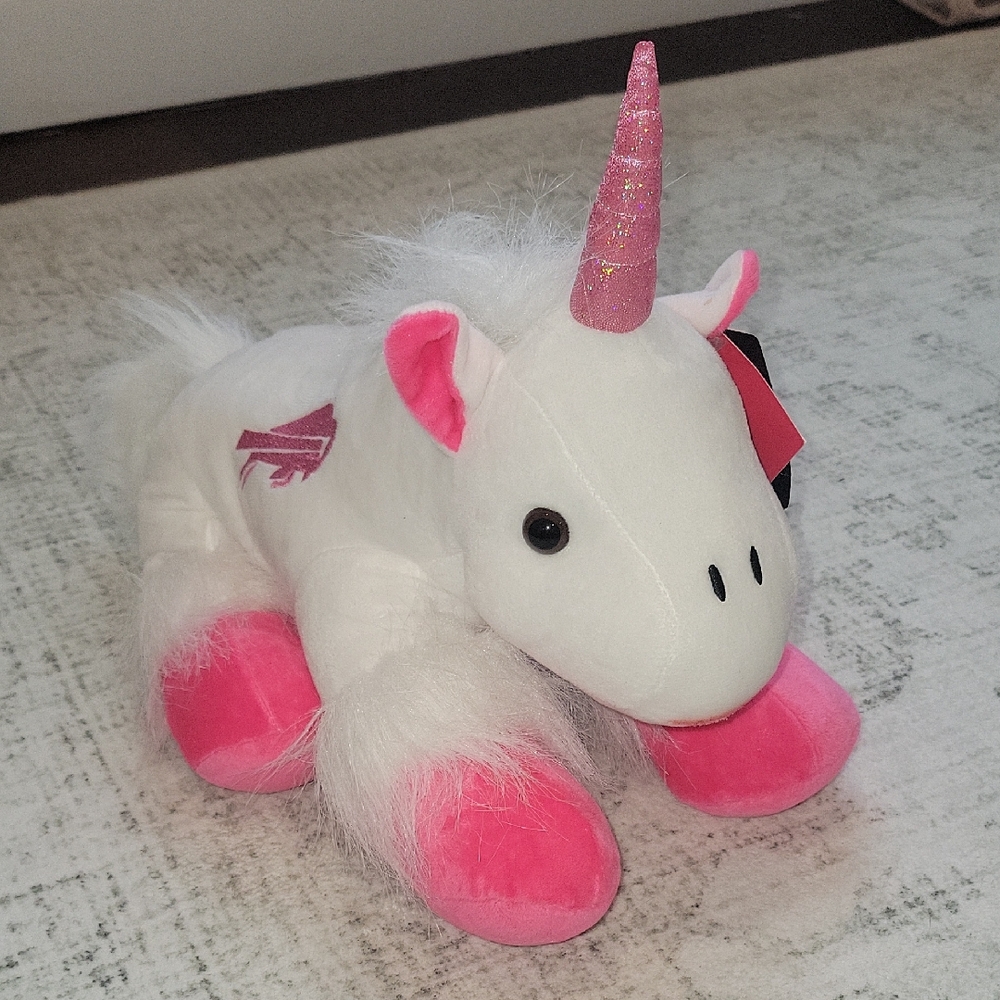 NFL White and Pink Unicorn Plush Toy